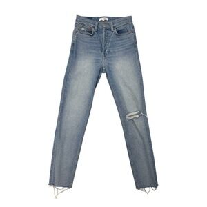 RE/DONE 90’s High Rise Ankle Crop in Denim - Worn Light Blue Size 26 EUC